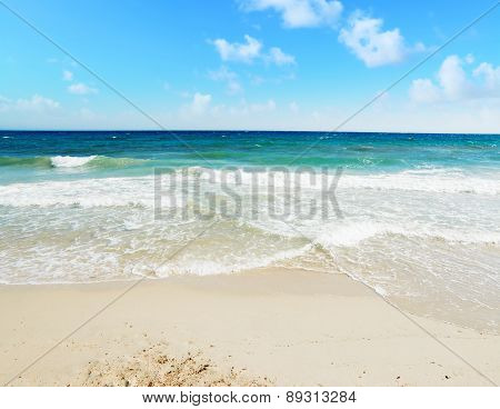 Poetto Beach Under A Blue Sky