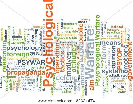 Background concept wordcloud illustration of psychological warfare