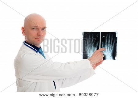 Young Doctor With X-ray Photograph