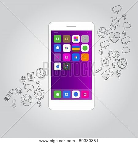 smart phone function icon concept vector