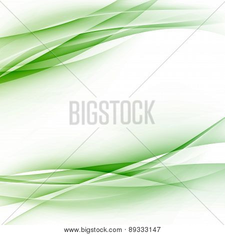 Green Swoosh Abstract Wave Folder Border