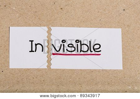 Sign With Word Invisible Turned Into Visible