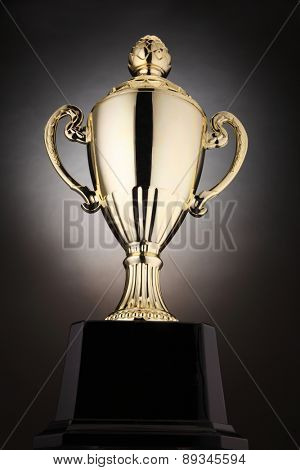 low angle of the trophy with light at the back
