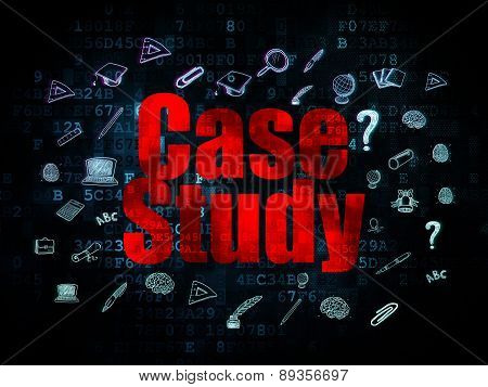 Education concept: Case Study on Digital background