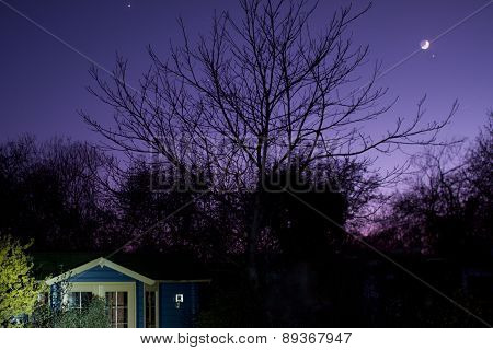 Nightsky With Moon, Venus And Aldebaran