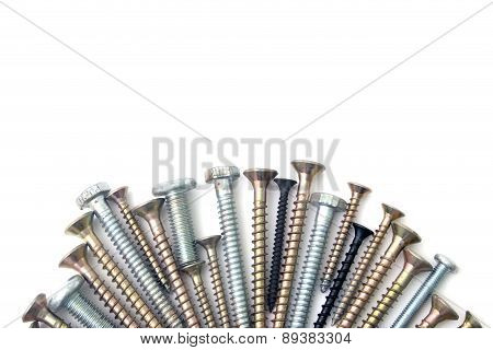S Screw And Bolts Isolated Over White Background