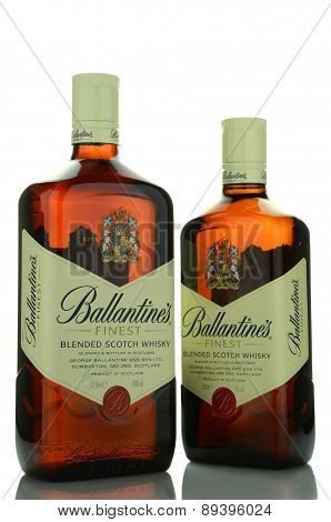 Ballantines whisky isolated on white background