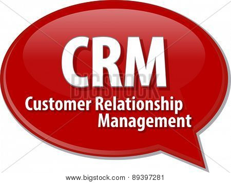 word speech bubble illustration of business acronym term CRM Customer Relationship Mangement vector