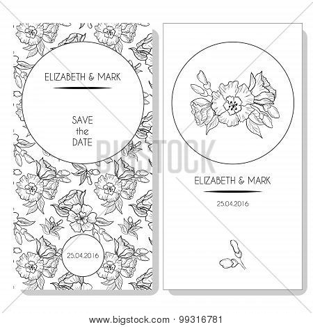 Set of vector card templates with decorative floral patterns . Template for save the date birthday cards wedding invitations.