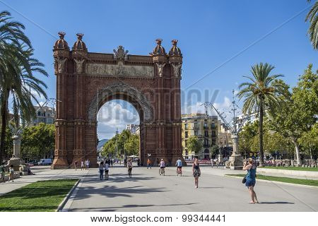 Barcelona, Spain - August 19: Arc de Triomf. Designed by Josep Vilaseca, it was built for the 1888 U