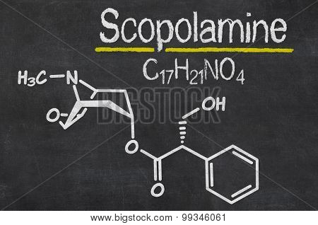 Blackboard With The Chemical Formula Of Scopolamine