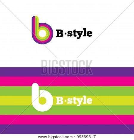 Vector modern abstract logo. B letter logotype with stripes