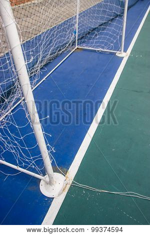 Goal Nets Futsal In Futsal Field.