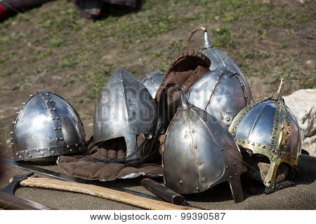 KRAKOW POLAND - APR 7 2015: Cracow Poland. Knight camp during the traditional Medieval festival