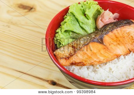 Traditional Japanese Food,  Snow Fish Grilled Or Gindara Teriyaki With Rice