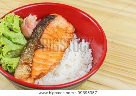 Traditional Japanese Food,  Snow Fish Grilled Or Gindara Teriyaki With Rice