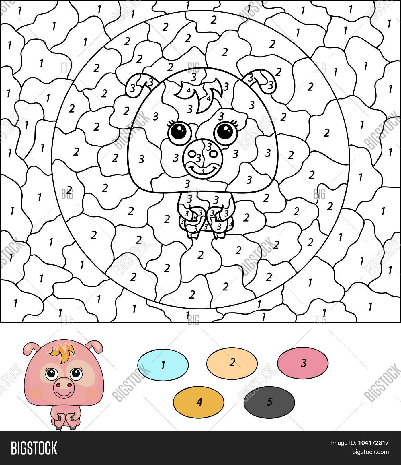 Color By Number Vector & Photo (Free Trial) | Bigstock