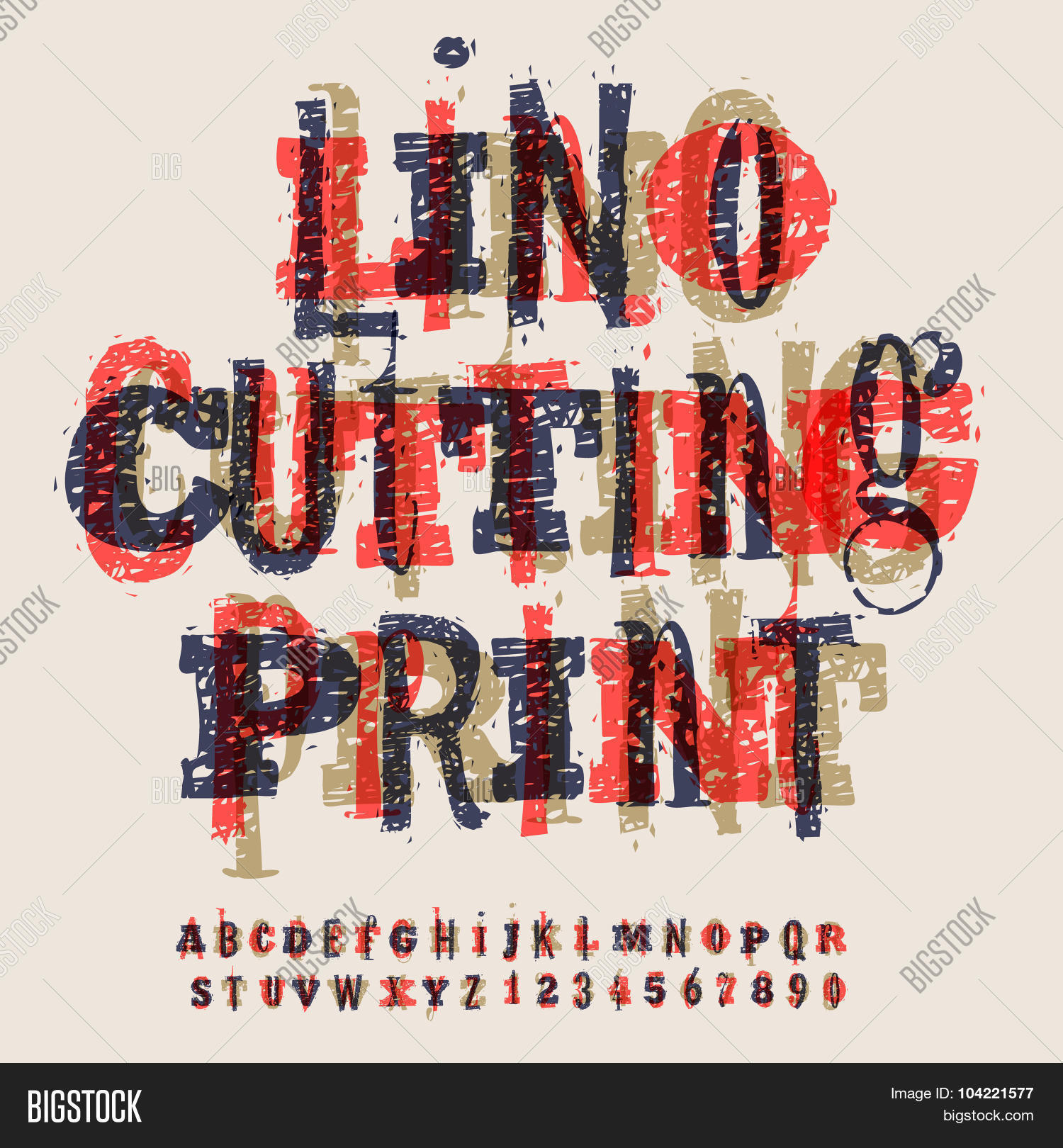 Linocut Letters Vector & Photo (Free Trial) Bigstock