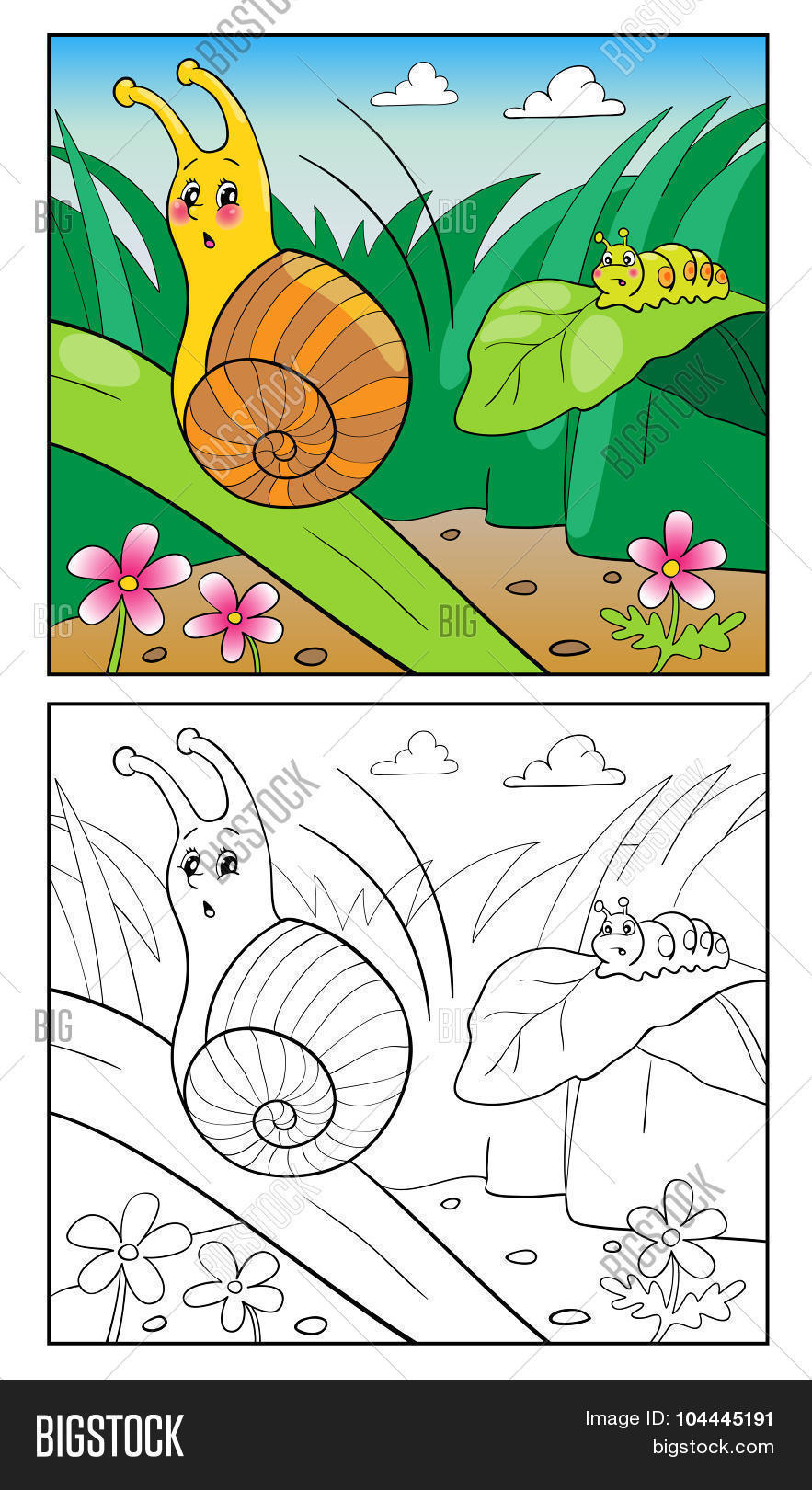 Coloring Page Cartoon Vector & Photo (Free Trial) | Bigstock