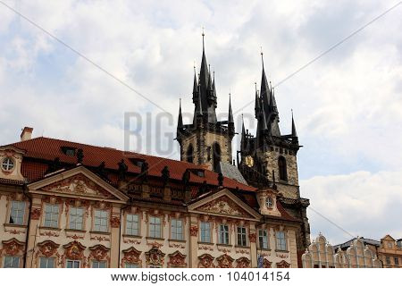 Church of Our Lady before Tyn (The Church of Mother of God before Tyn) and Prague architecture, Czech Republic