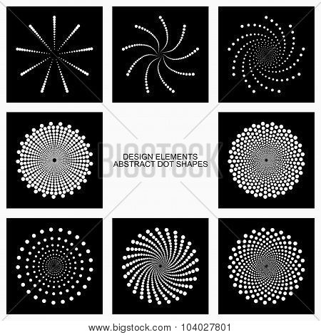 Abstract dotted shapes.