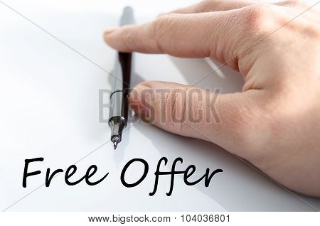 Free Offer Text Concept