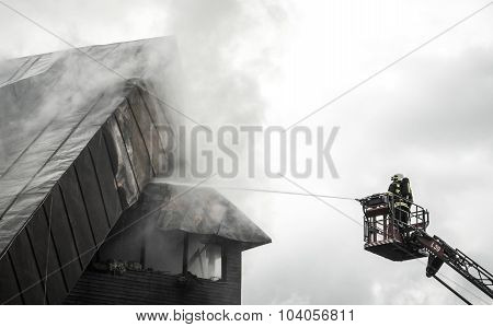 Fireman in action