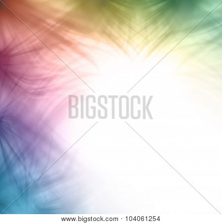 Wispy feathered rainbow colored edging border design