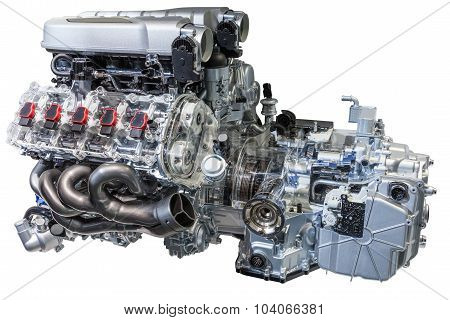 V10 Engine With Transmission