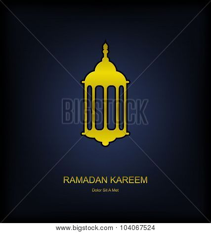Golden Fanoos on Dark Background for Ramadan Kareem
