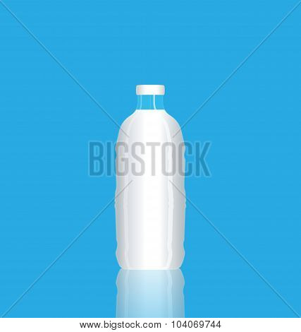 Illustration photorealistic bottle milk reflected self on isolat