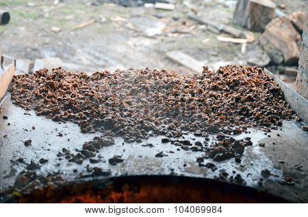 Grape pomace - production of traditional Georgian vodka, called chacha