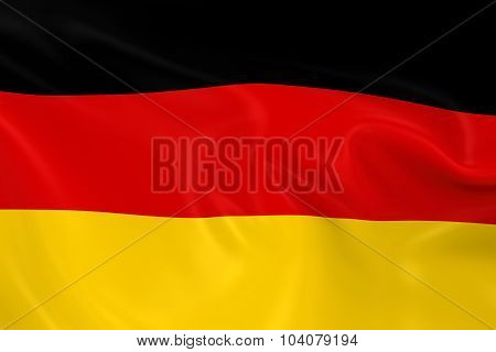 Waving Flag Of Germany - 3D Render Of The German Flag With Silky Texture