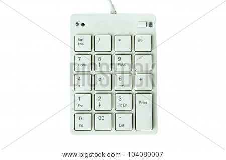 Number Key Pad On White Background
