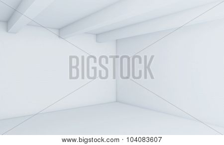 Perspective empty white room. 3d render