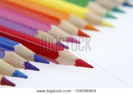 Red pencil standing out from others