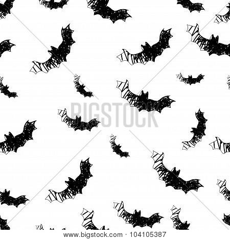 Halloween Icons Seamless Of Bat. Vector