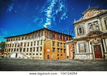 Piazza Dei Cavalieri In Pisa In Hdr