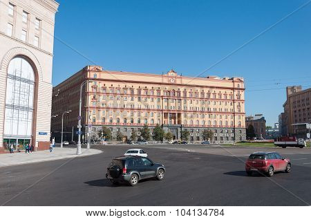 MOSCOW, RUSSIA - 21.09.2015. Lubyanka square.  building of the FSB of Russia