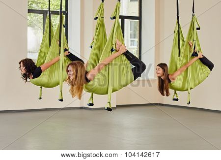Antigravity yoga women exercise