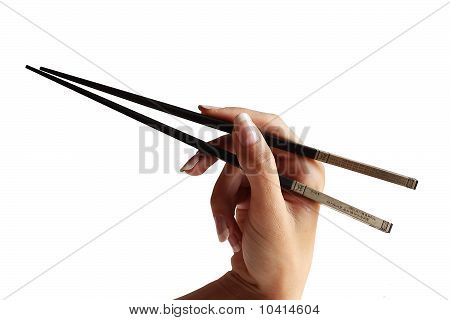 Bacchette di Holding mano femminile
