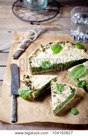 Spinach and Gruyere cheese tart