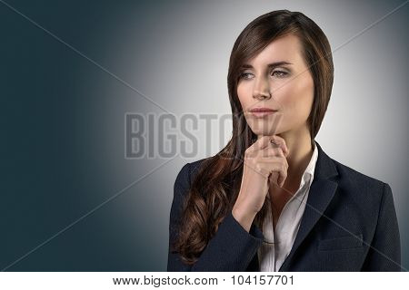 Thoughtful Serious Businesswoman