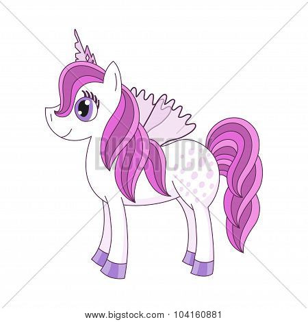 Vector illustration of cute horse princess