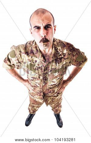 Soldier Blowing The Whistle