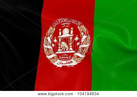 Waving Flag Of Afghanistan - 3D Render Of The Afghanistani Flag With Silky Texture