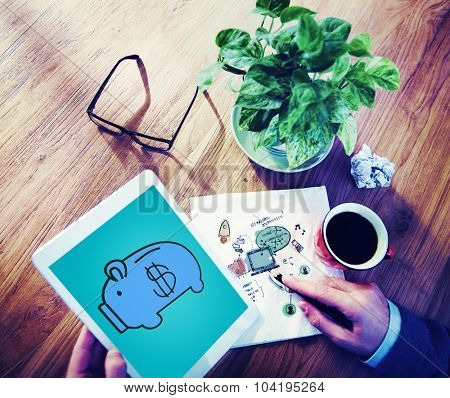 Piggy Bank Saving Money Economize Profit Concept
