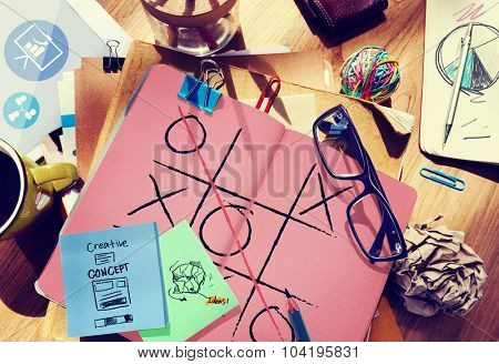 Leisure Game Tic Tac Toe Competition Challenge Winner Concept