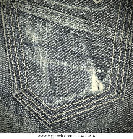Leere Leder-Etikett auf Blue jeans