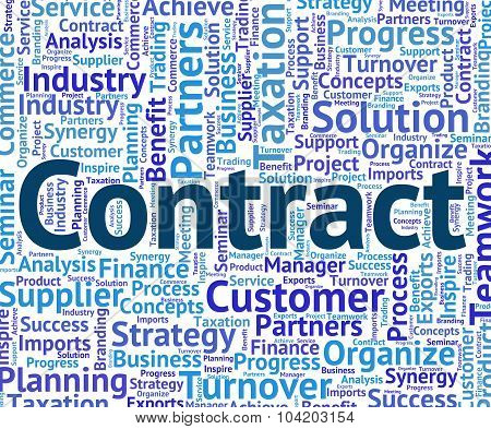 Contract Word Represents Settlements Contracted And Agreements